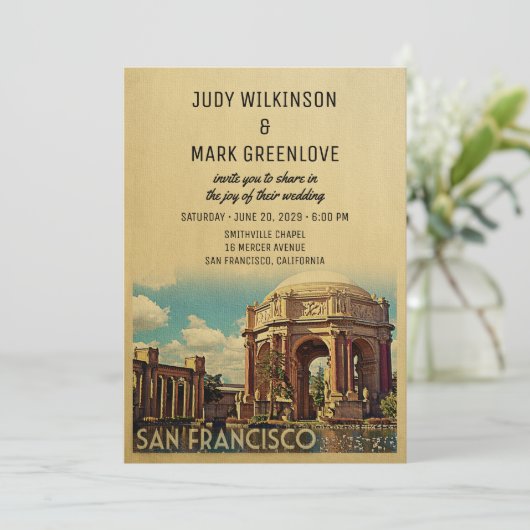 サンフランシスコ結婚式招待状パレスファインアート 招待状 (スタンド正面)