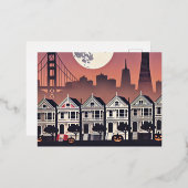 サンフランシスコ絵を描レデース 箔シーズンポストカード (正面/裏面)