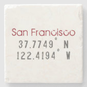 サンフランシスコ緯度経度 ストーンコースター (正面)