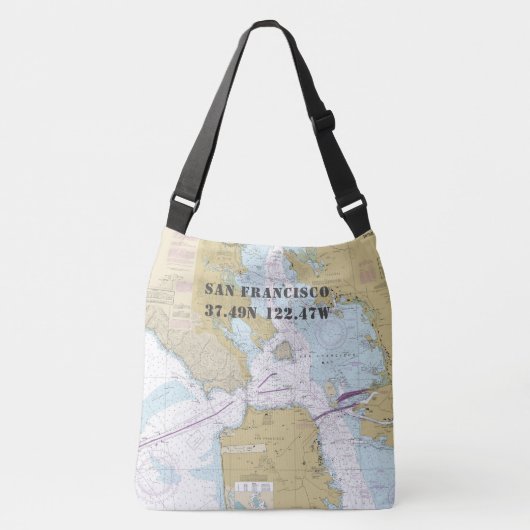 サンフランシスコ緯度航海のテーマ クロスボディバッグ (正面)