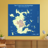 サンフランシスコ群島200年の海面上昇32インチ キャンバスプリント (インサイチュ (リビング))