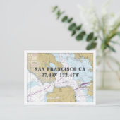 サンフランシスコ航海のCAグラフ緯度（経度） ポストカード (スタンド正面)