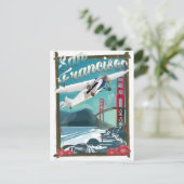 サンフランシスコ航空旅行ポスター ポストカード (スタンド正面)