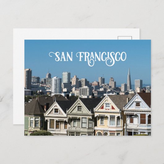 サンフランシスコ色彩の鮮やかスカイラインアンドレディースハウス ポストカード (正面/裏面)