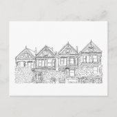 サンフランシスコ色彩の鮮やか女子スケッチ葉書 インビテーションポストカード (正面)