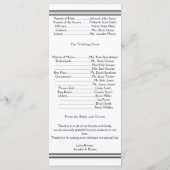 サンフランシスコ行き先結婚式プログラム プログラム (裏面)