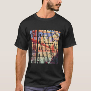 サンフランシスコ象徴的ゴールデンゲートブリッジショアライン Tシャツ