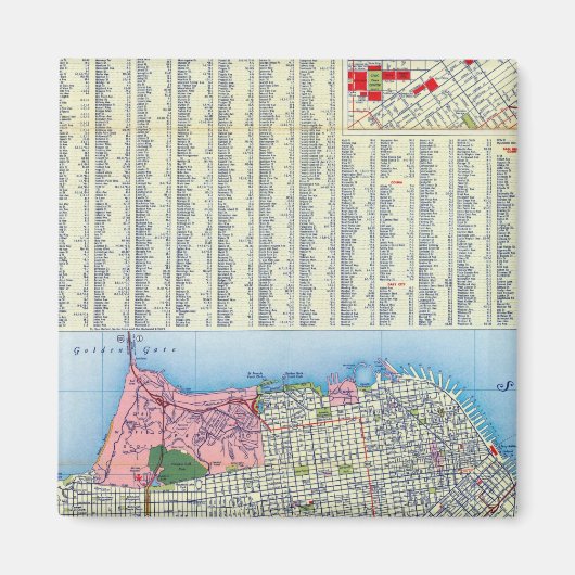 サンフランシスコ通りの地図 マグネット (正面)