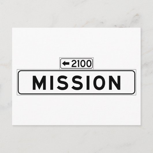 サンフランシスコ通り標識 ポストカード (正面)