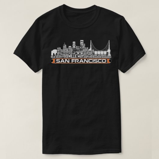 サンフランシスコ野球チームオールタイムレジェンズSan F Tシャツ (デザイン正面)