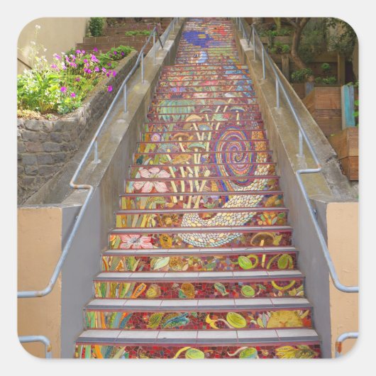 サンフランシスコ隠しガーデンステップス#1シール スクエアシール (正面)