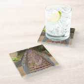 サンフランシスコ隠しガーデンステップ#1ガラスコースター ガラスコースター (アングル)