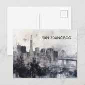 サンフランシスコ黒白の旅行はがき ポストカード (正面/裏面)
