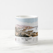 サンフランシスコ1849年の眺め コーヒーマグカップ (中央)