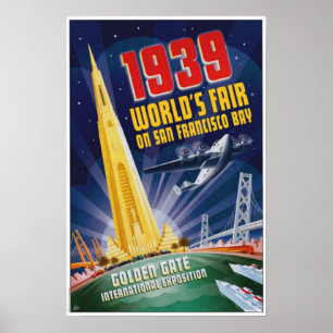 サンフランシスコ1939ワールドフェアヴィンテージポスター ポスター