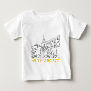 サンフランシスコ1986アートザズルスケッチ ベビーTシャツ