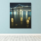 サンフランシスコ，エンバカデロ沿いのピリング キャンバスプリント (インサイチュ (ウッドフロア))