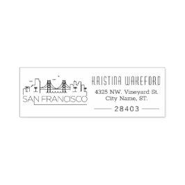サンフランシスコ |カスタム住所のインク入力スタンプ セルフインキングスタンプ