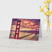 サンフランシスコ、カリフォルニアのゴールデンゲートブリッジ カード (黄色い花)