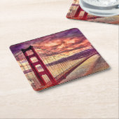 サンフランシスコ、カリフォルニアのゴールデンゲートブリッジ スクエアペーパーコースター (アングル)