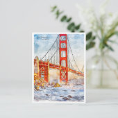 サンフランシスコ・カリフォルニアのヴィンテージ旅行水の色 ポストカード (スタンド正面)