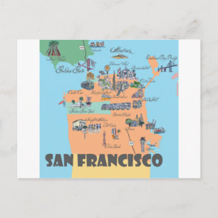 サンフランシスコ・カリフォルニアの地図 ポストカード