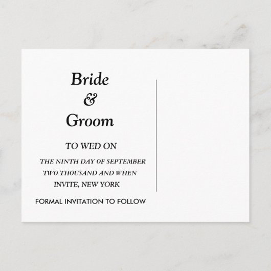 サンフランシスコ・カリフォルニアの結婚式は日付を保存 案内ポストカード (裏面)