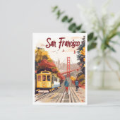 サンフランシスコ・カリフォルニアアートヴィンテージトラベル ポストカード (スタンド正面)