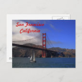 サンフランシスコ・カリフォルニアゴールデンゲートブリッジカード ポストカード (正面/裏面)
