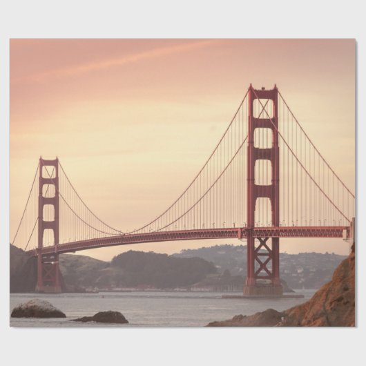 サンフランシスコ・カリフォルニアゴールデンゲートブリッジ写真 ラッピングペーパー (フラット)