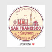サンフランシスコ・カリフォルニアシティスカイラインエンブレム シール (シート)