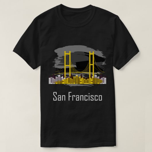 サンフランシスコ・カリフォルニアスカイラインのお土産 Tシャツ (デザイン正面)
