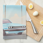 サンフランシスコ・カリフォルニアトロピカルトラベルポスター キッチンタオル (四つ折り)