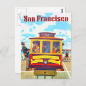 サンフランシスコ・カリフォルニアトロリーカーゴールデンゲート ポストカード (正面/裏面)