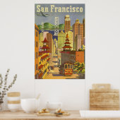 サンフランシスコ・カリフォルニアヴィンテージトラベル ポスター (キッチン)