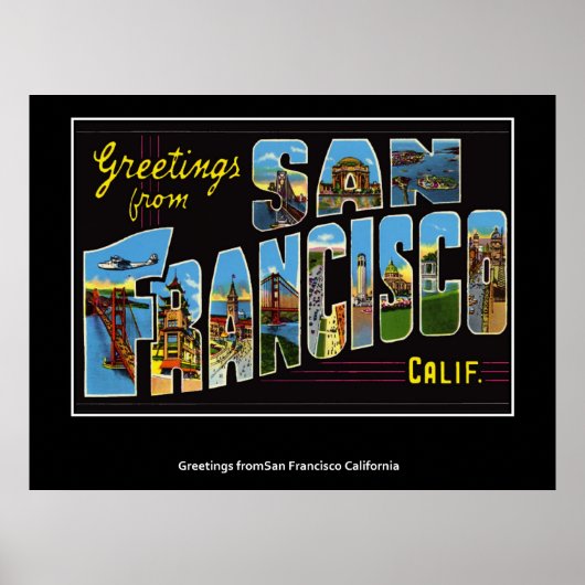 サンフランシスコ・カリフォルニアヴィンテージポスター ポスター (正面)