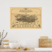 サンフランシスコ,カリフォルニア州パノラママップ – 1875 ポスター (キッチン)