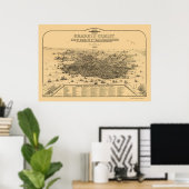 サンフランシスコ,カリフォルニア州パノラママップ – 1875 ポスター (ホームオフィス)