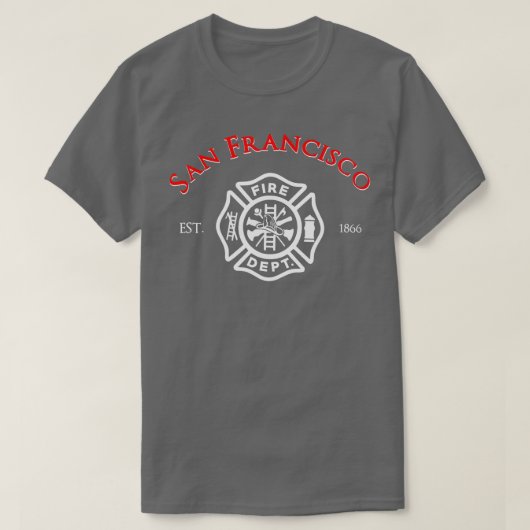 サンフランシスコ・カリフォルニア消防局Fi Tシャツ (デザイン正面)