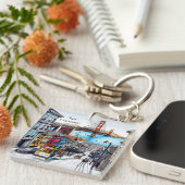 サンフランシスコ，カリフォルニア漫画ブックスタイルアート キーホルダー (正面右)