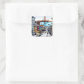 サンフランシスコ，カリフォルニア漫画ブックスタイルアート スクエアシール (バッグ)