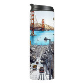 サンフランシスコ，カリフォルニア漫画ブックスタイルアート タンブラー (回転右)