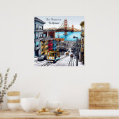 サンフランシスコ,カリフォルニア漫画ブックスタイルアート ポスター (キッチン)