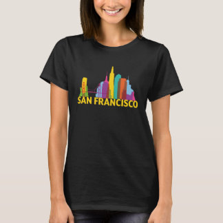 サンフランシスコ カリフォルニア スカイライン シルエット アウトライン Tシャツ