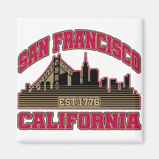 サンフランシスコ，カリフォルニア マグネット (正面)