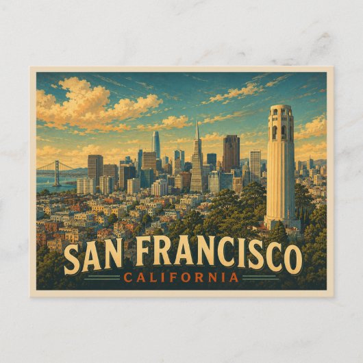 サンフランシスコ カリフォルニア レトロ ポストカード (正面)