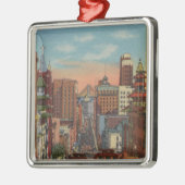 サンフランシスコ、カリフォルニア-上がるケーブル・カー メタルオーナメント (左)