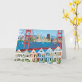 サンフランシスコ、カリフォルニア|湾による都市 カード (黄色い花)