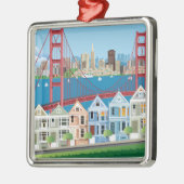 サンフランシスコ、カリフォルニア|湾による都市 メタルオーナメント (左)