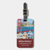 サンフランシスコ、カリフォルニア|湾による都市 ラゲッジタグ (正面縦)